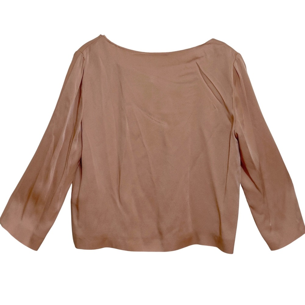 STELLA McCARTNEY Blouse Blush Boat Neck Bell Sleeve Cropped Parisian Chic US 6 - Picture 2 of 6